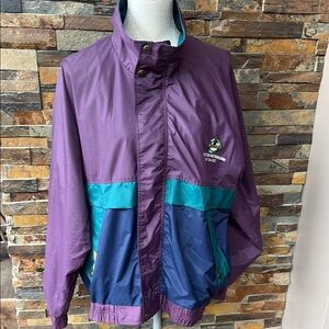Vintage Purple and Teal Edmonton Petroleum Golf & C.C. Lined Windbreaker Jacket